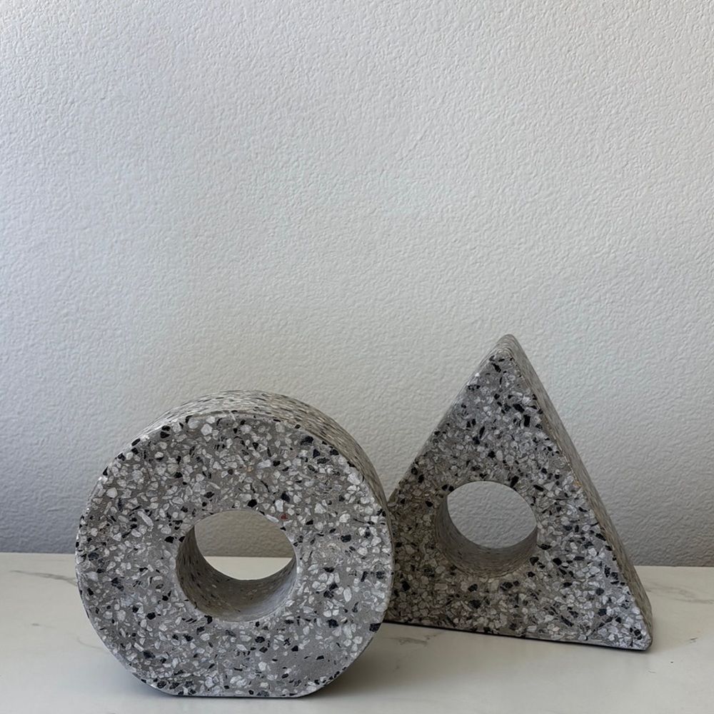 Modern Gray Terrazzo Art Set